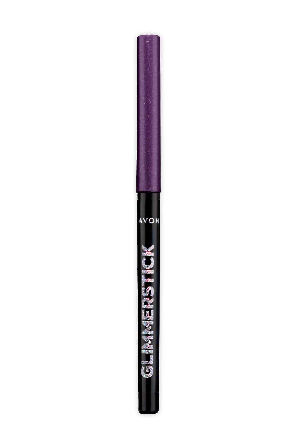 Avon Asansörlü Parlak Simli Akmayan Mor Göz Kalemi