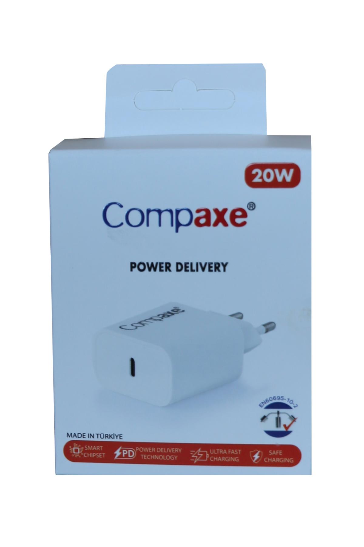 Compaxe CTA-200C Universal USB Kablolu Hızlı Şarj Aleti Beyaz