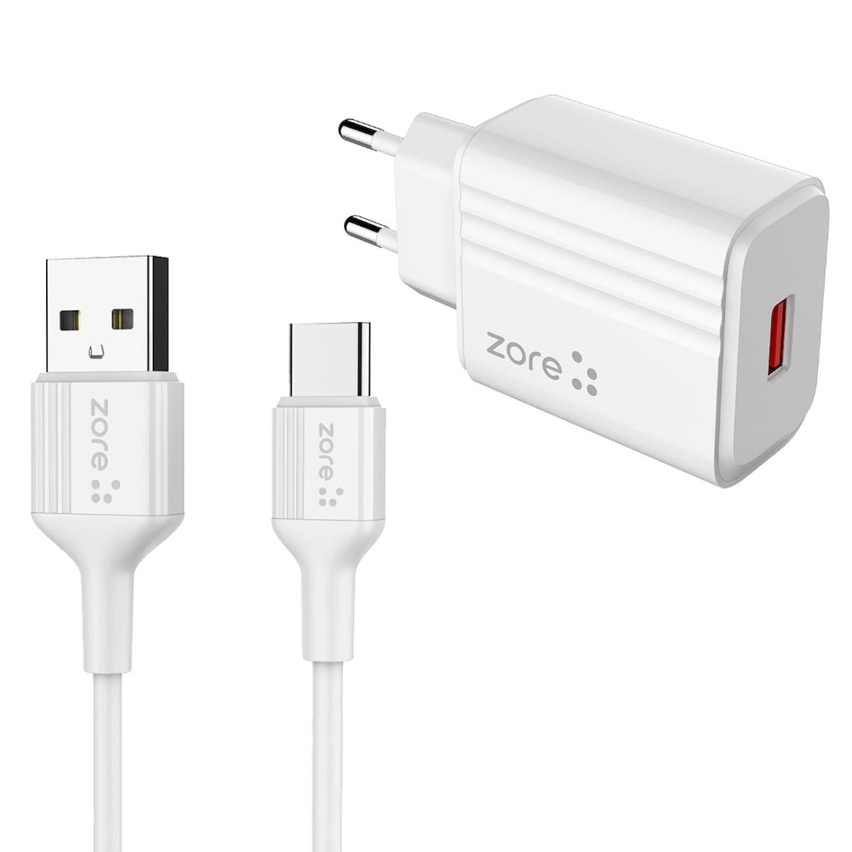 Zore PL1 Universal Type-C Kablolu 12 W Hızlı Şarj Aleti Beyaz