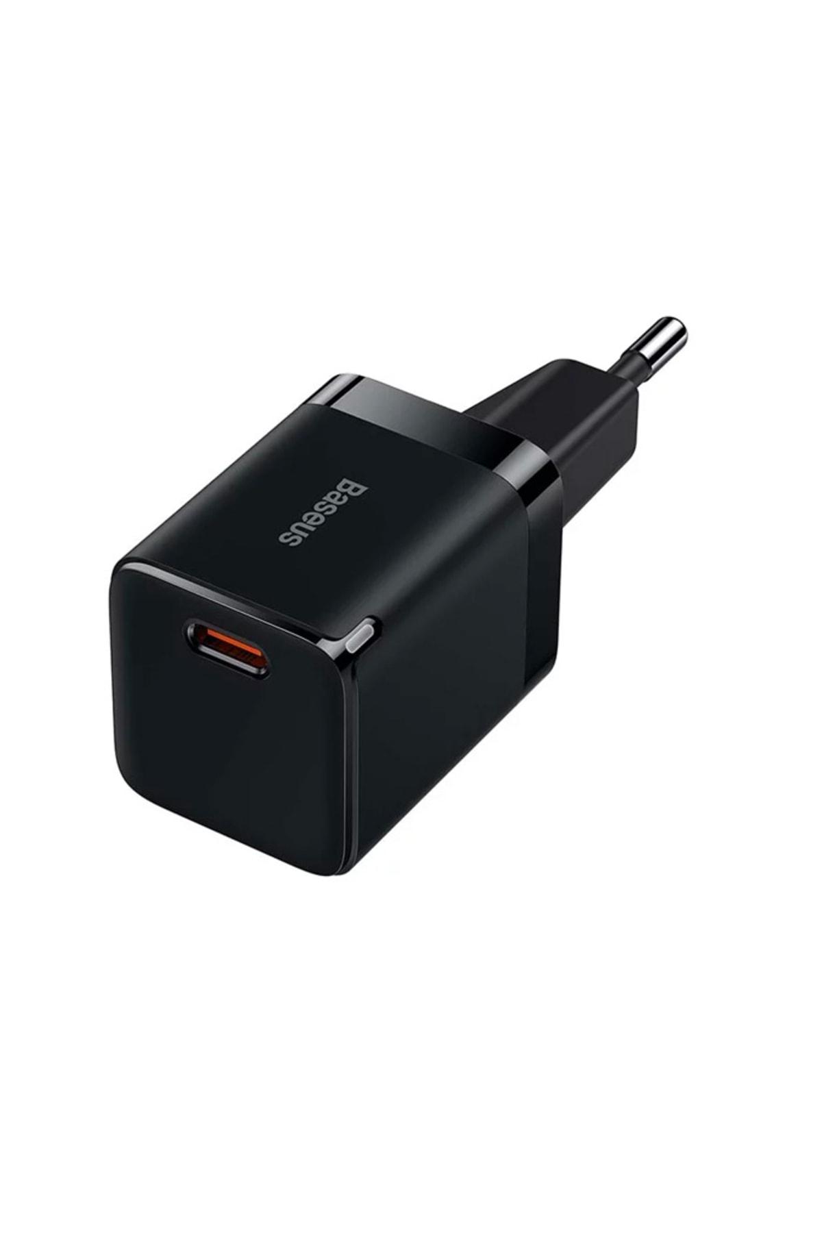 Baseus GaN3 Universal Type-C Kablolu 30 W Hızlı Şarj Aleti Siyah