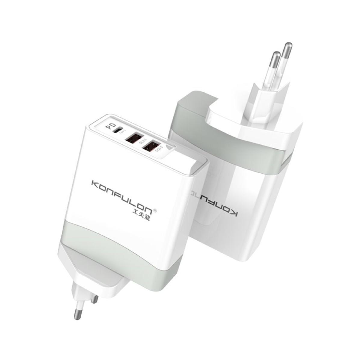 Konfulon C56Q Universal Type-C Kablolu Hızlı Şarj Aleti Beyaz