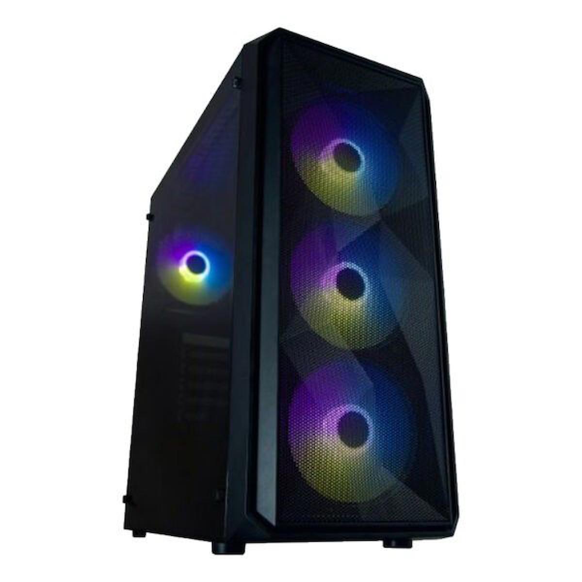 Vento VG10F RGB Mesh 4 Fanlı 650 W Siyah Dikey Kullanım ATX Bilgisayar Kasası