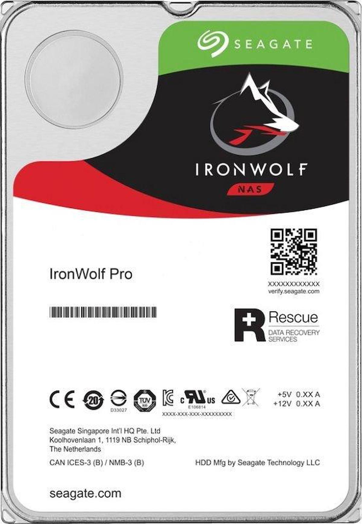 Seagate Ironwolf ST12000VN0008 12 TB 3.5 inç 7200 RPM 256 MB SATA 3.0 Nas Harddisk