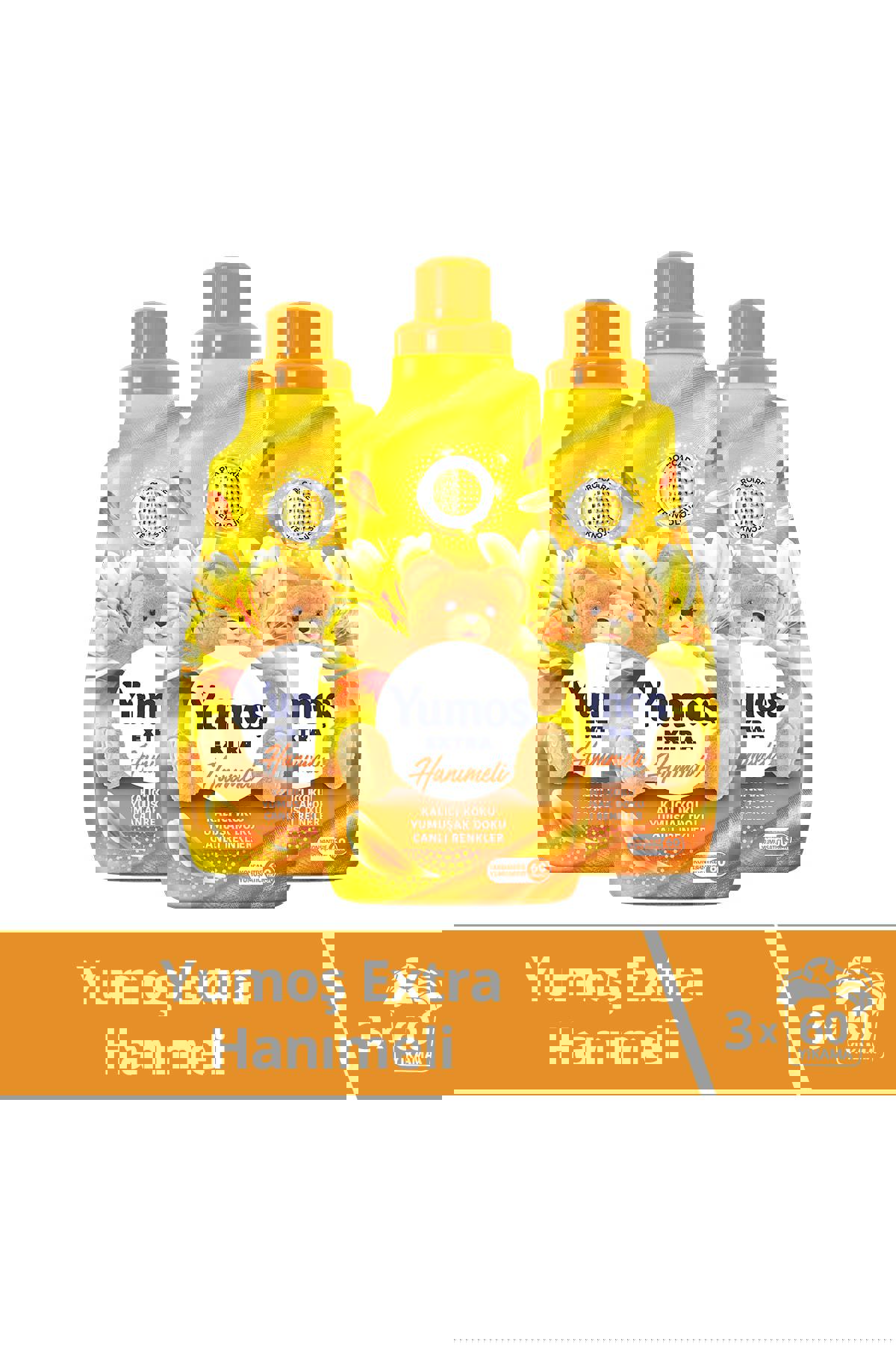 Yumoş Extra Konsantre Hanımeli 60 Yıkama Yumuşatıcı 3 x 1.44 lt