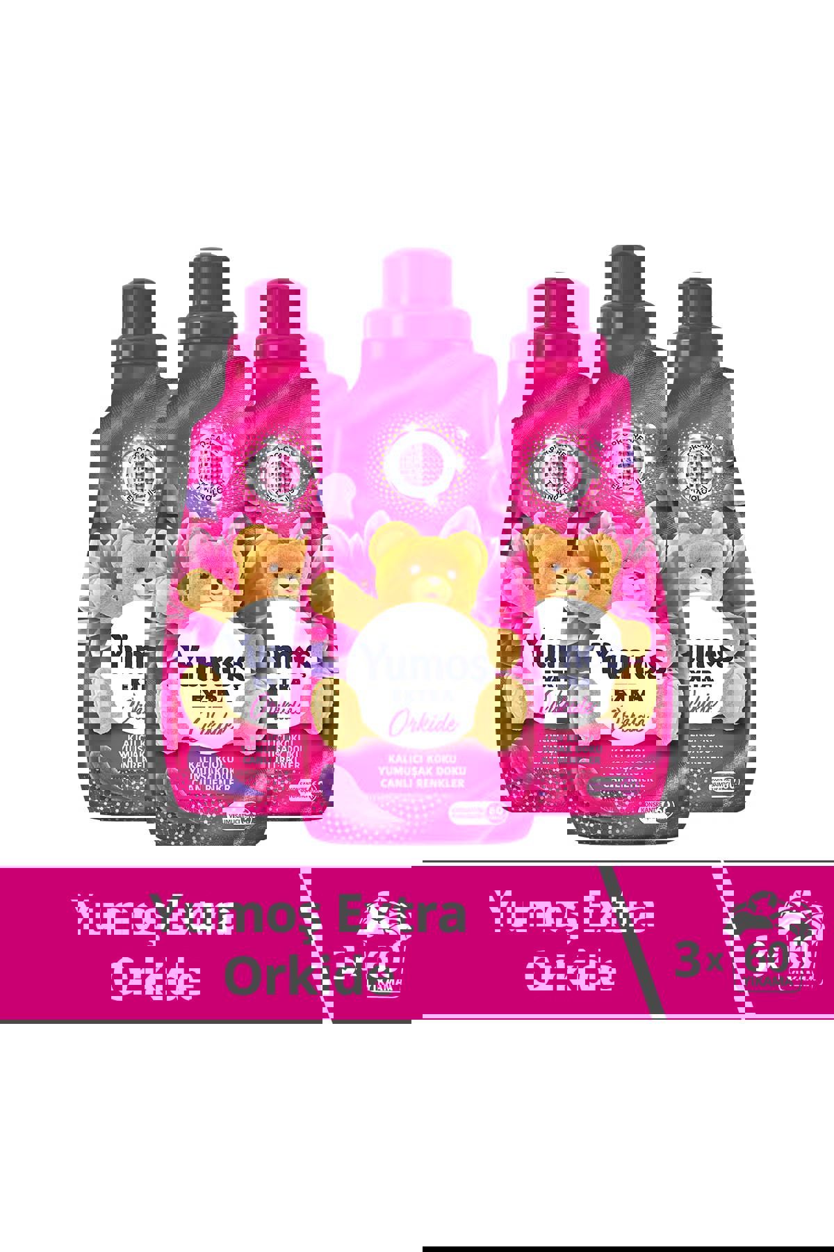 Yumoş Extra Konsantre Orkide 60 Yıkama Yumuşatıcı 3 x 1.44 lt