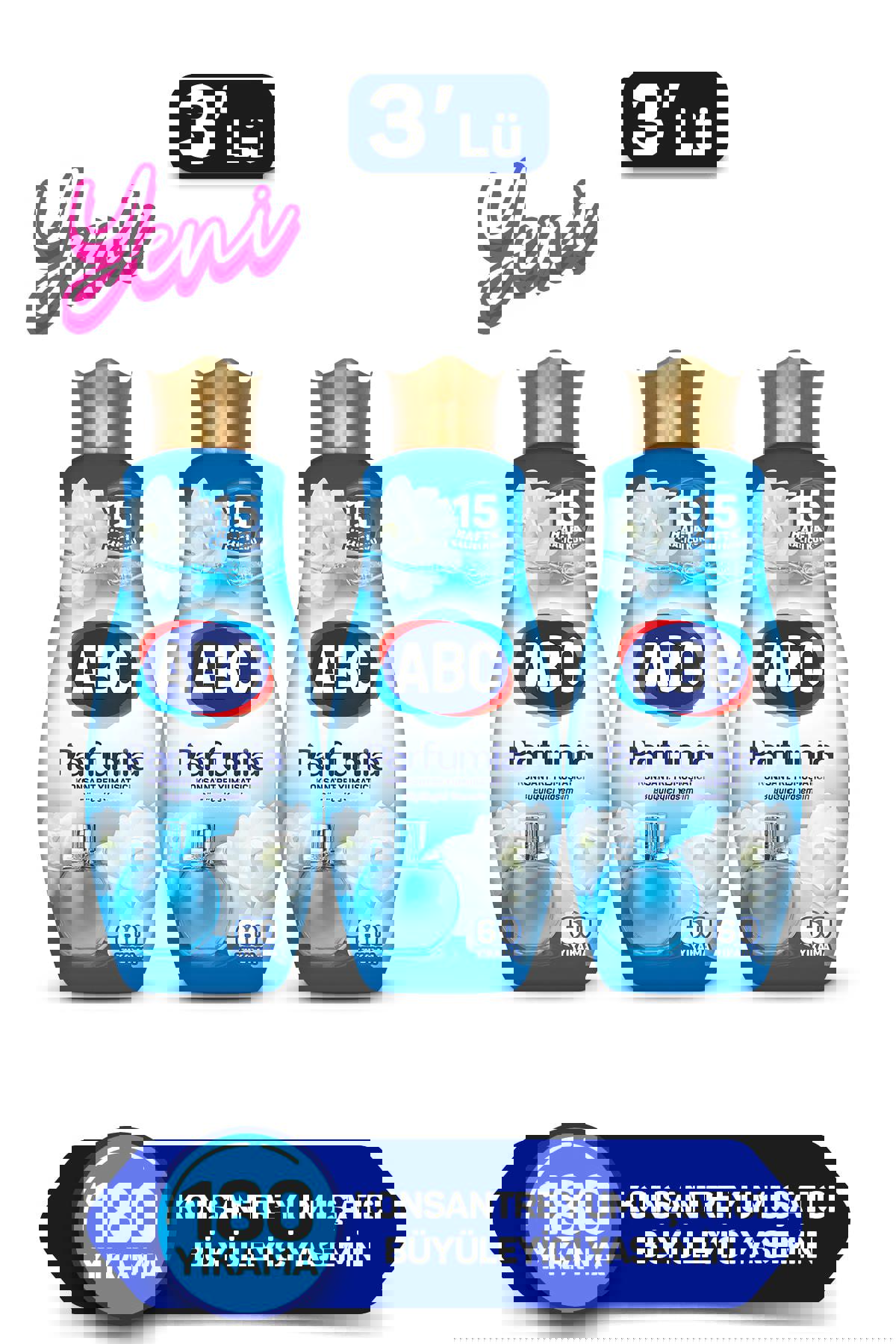 ABC Parfumia Konsantre Yasemin 60 Yıkama Yumuşatıcı 3 x 1.44 lt