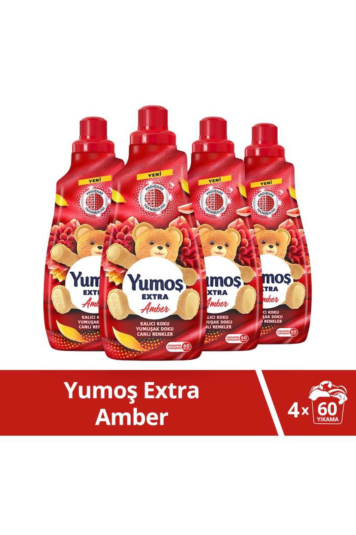 Yumoş Extra Konsantre Amber 60 Yıkama Yumuşatıcı 4 x 1.44 lt