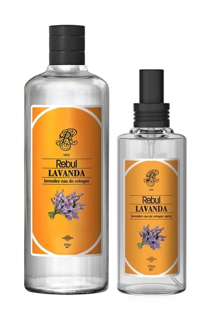 Rebul Lavanta Cam Şişe 270 ml + Çiçeksi 100 ml Kolonya 2'li