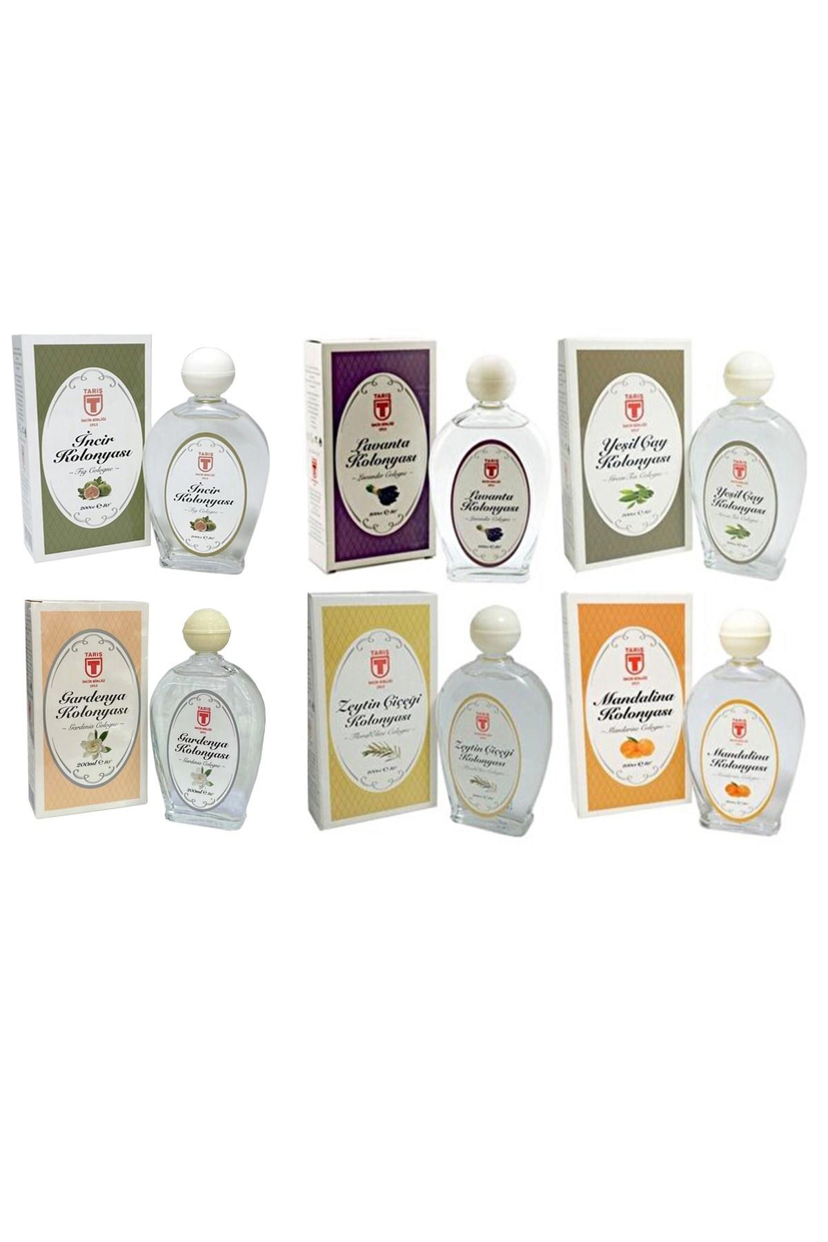 Tariş Karışık Cam Şişe Kolonya 200 ml 6'lı Set