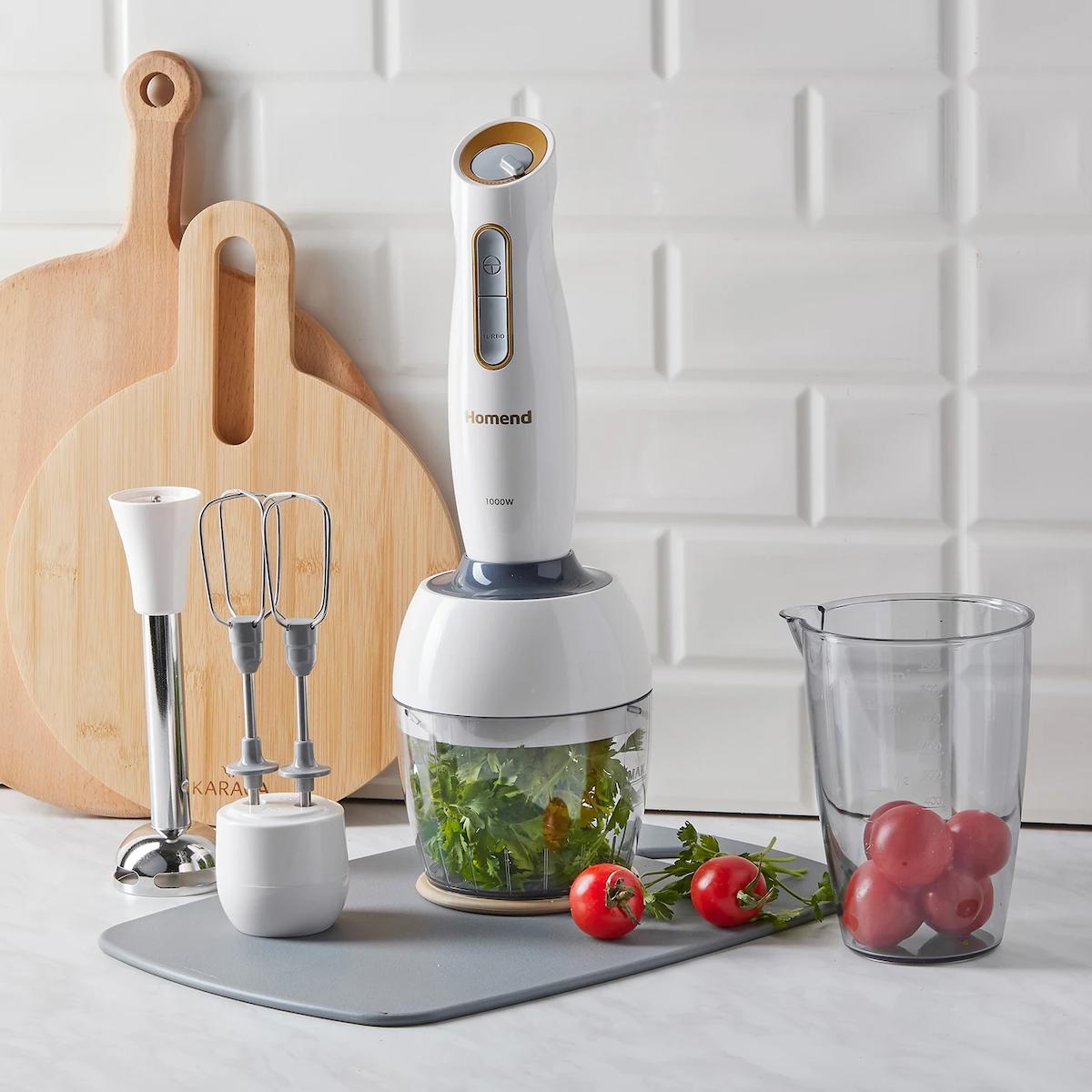 Homend Handmaid 1960H 800 ml Turbolu Çift Bıçaklı Blender Seti Krem