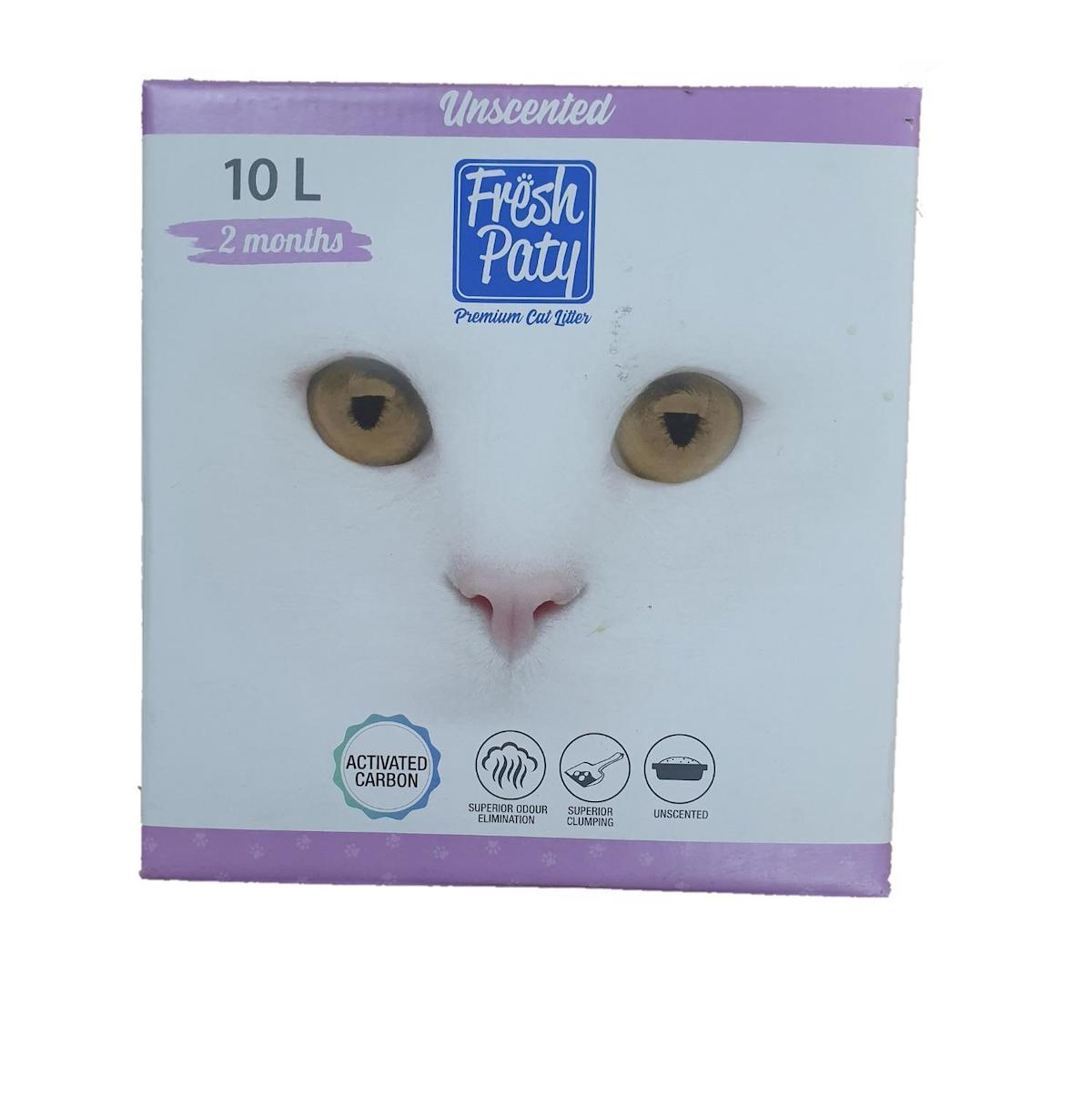Fresh Paty Kokusuz Topaklanan İnce Taneli Aktif Karbonlu Kedi Kumu 10 lt