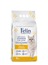 Felin Limon Kokulu Topaklanan İnce Taneli Bentonit Kedi Kumu 5 lt