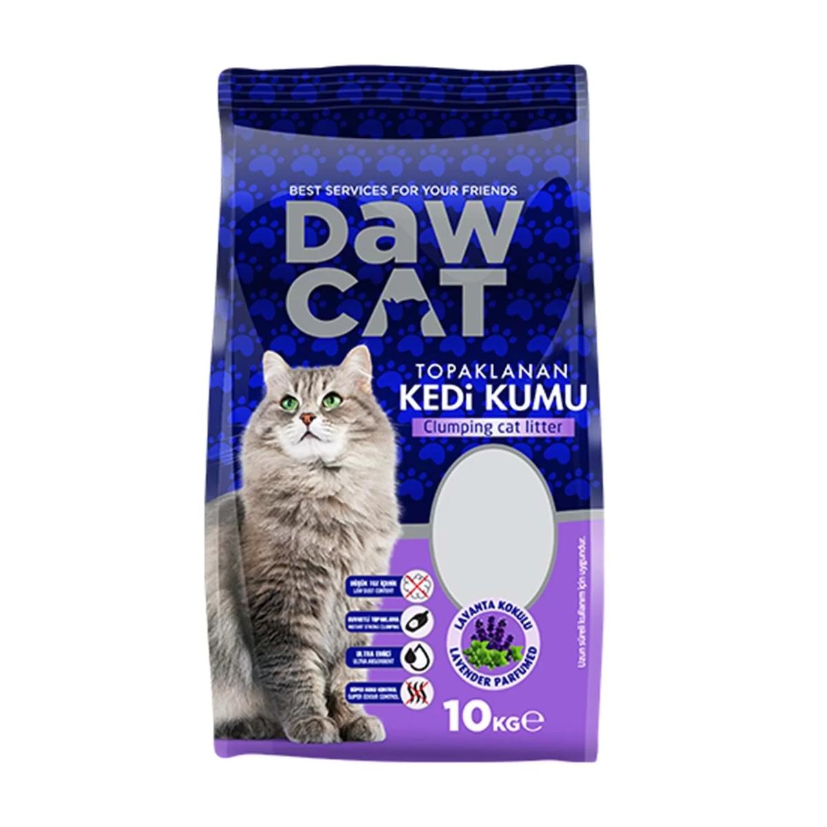 Dawcat Lavanta Kokulu Topaklanan Bentonit Kedi Kumu 10 lt