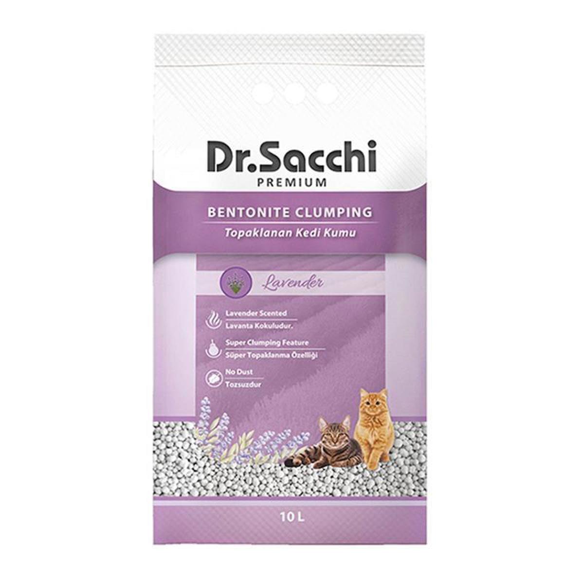 Dr.Sacchi Lavanta Kokulu Topaklanan Bentonit Kedi Kumu 10 lt