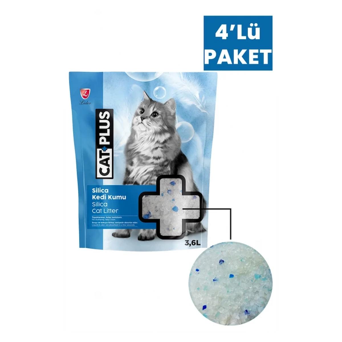 Catplus Kristal - Silika Kedi Kumu 4 x 3.6 lt