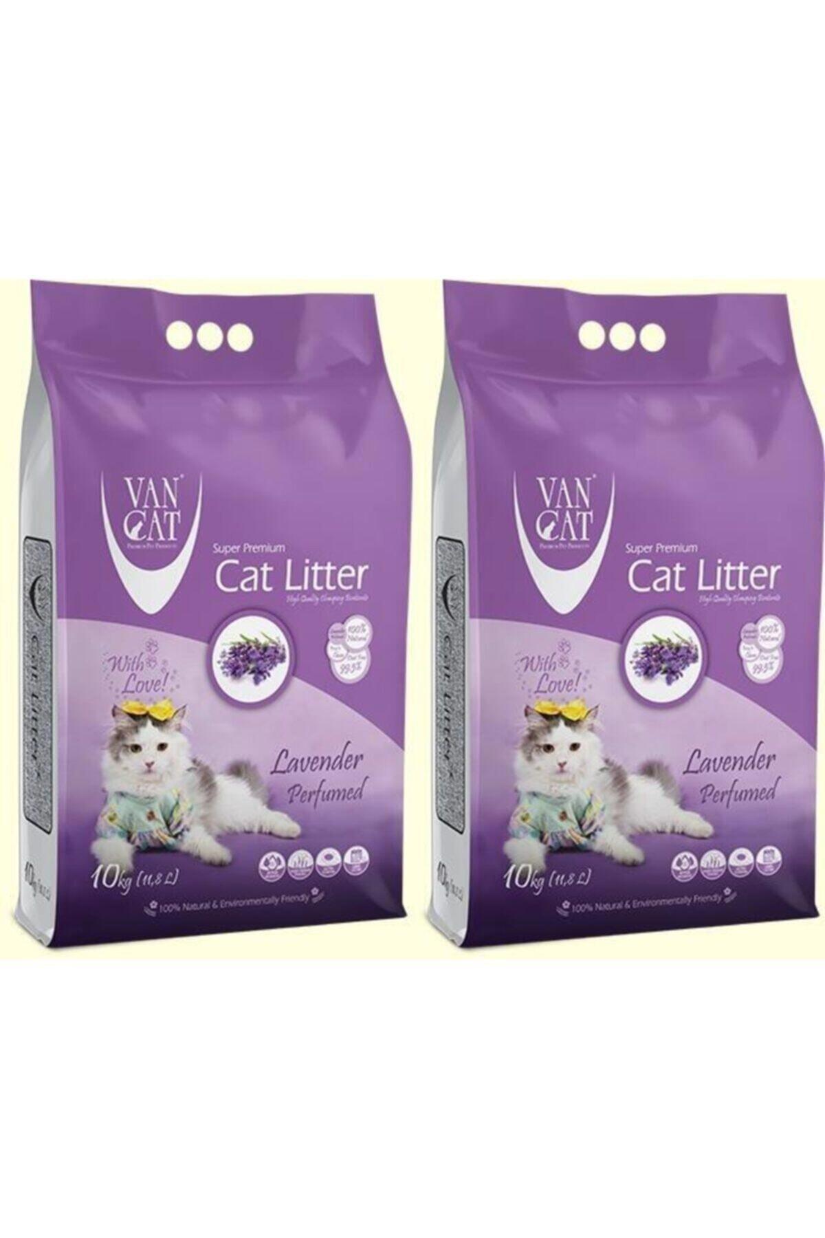 Van Cat Lavanta Kokulu Topaklanan İnce Taneli Bentonit Kedi Kumu 2 x 10 lt