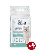 Felin Marsilya Sabunu Kokulu Topaklanan İnce Taneli Bentonit Kedi Kumu 4 x 5 lt