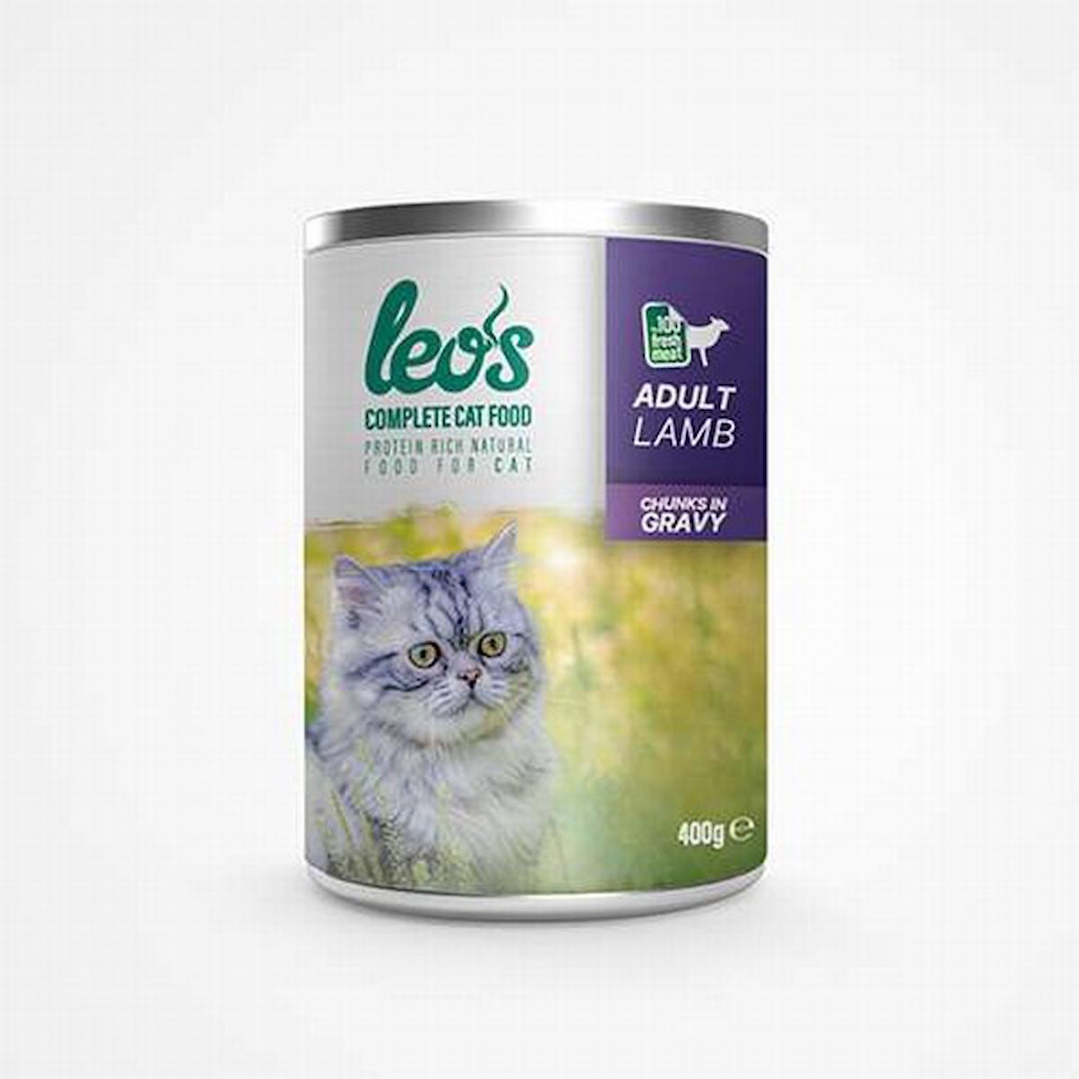 Leo's Chunks & Gravy Kuzu Etli Parça Etli Soslu Yetişkin Yaş Kedi Maması 400 gr