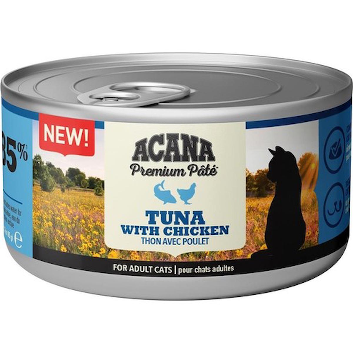 Acana Premium Pate Tavuklu ve Ton Balıklı Ezme Yetişkin Yaş Kedi Maması 85 gr