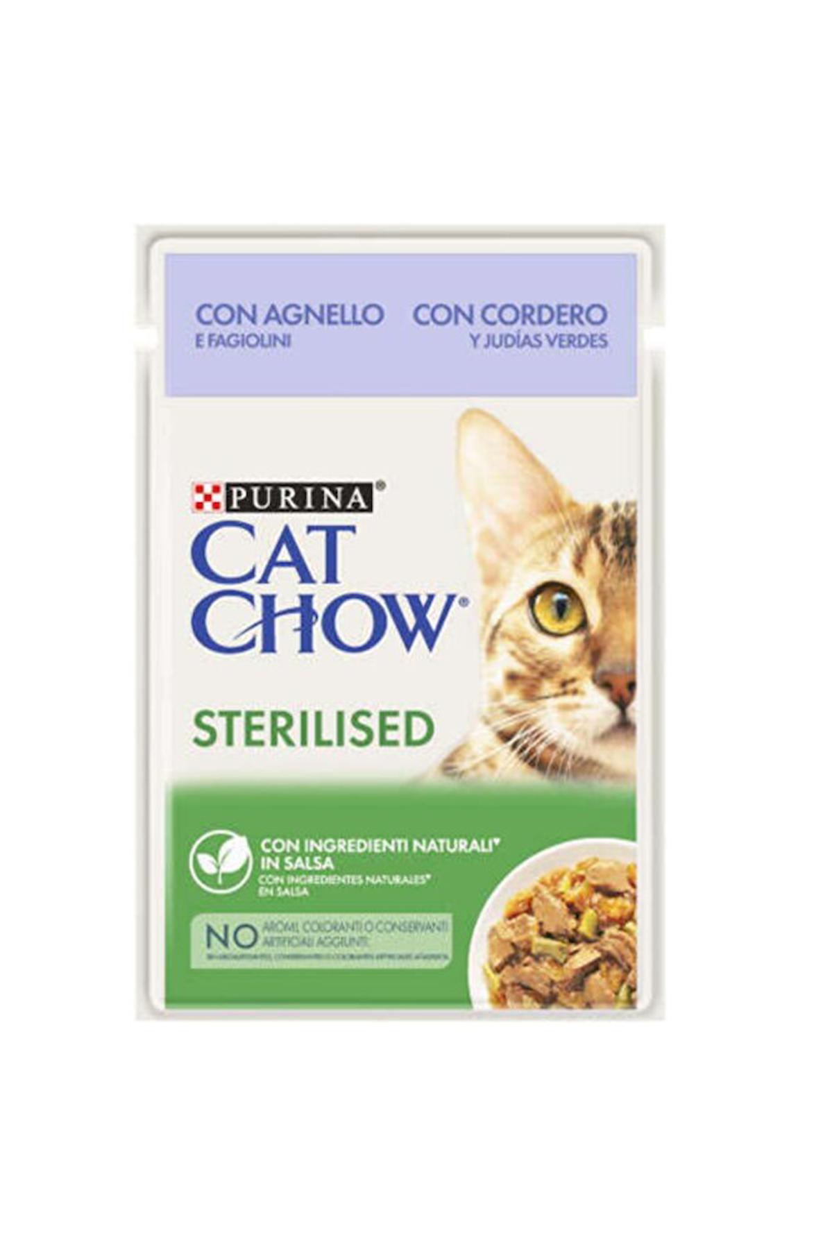 Purina Cat Chow Kısırlaştırılmış Kuzu Etli Yaş Kedi Maması 26x85 gr