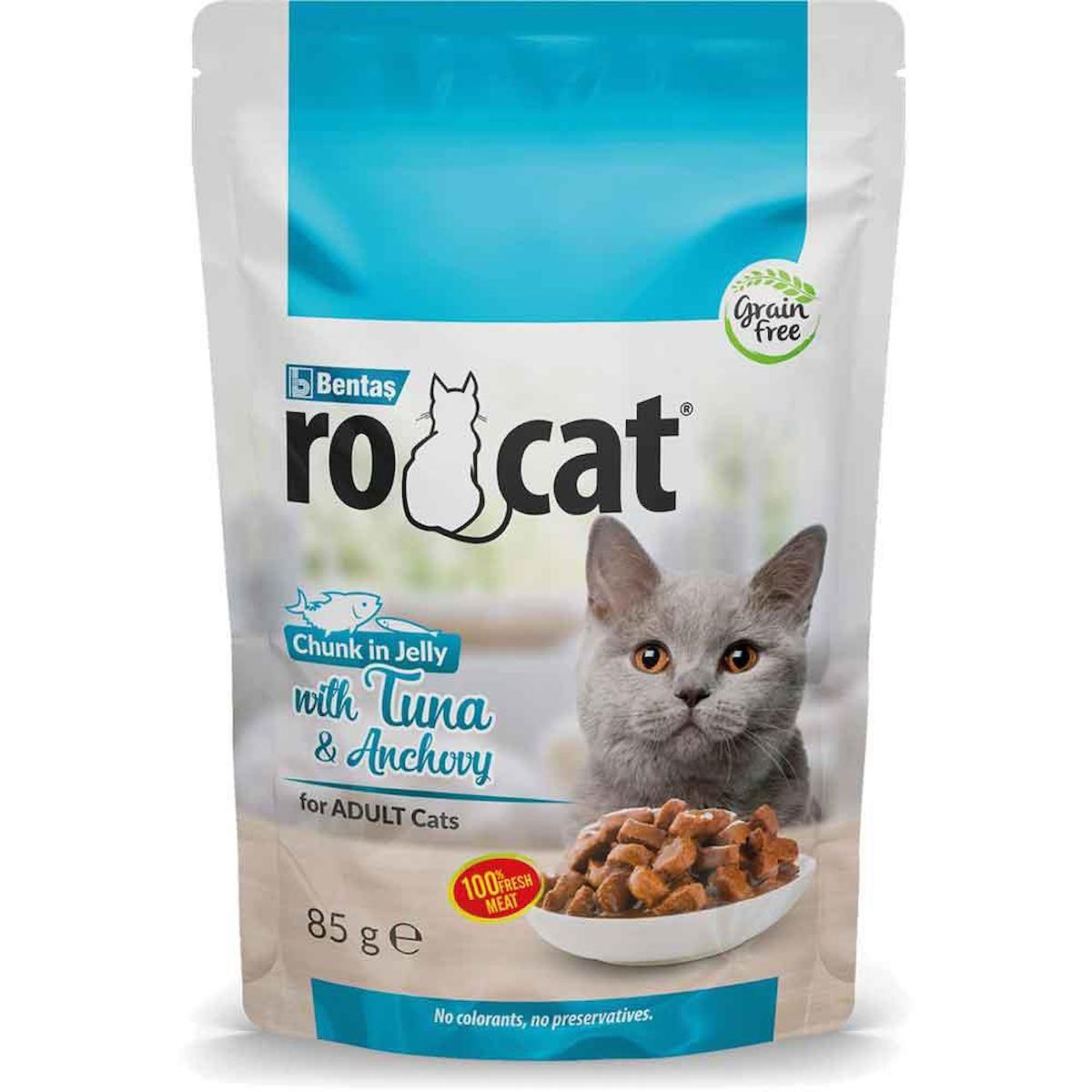 Rocat Chunk In Jelly Ton Balıklı ve Hamsili Yetişkin Yaş Kedi Maması 85 gr