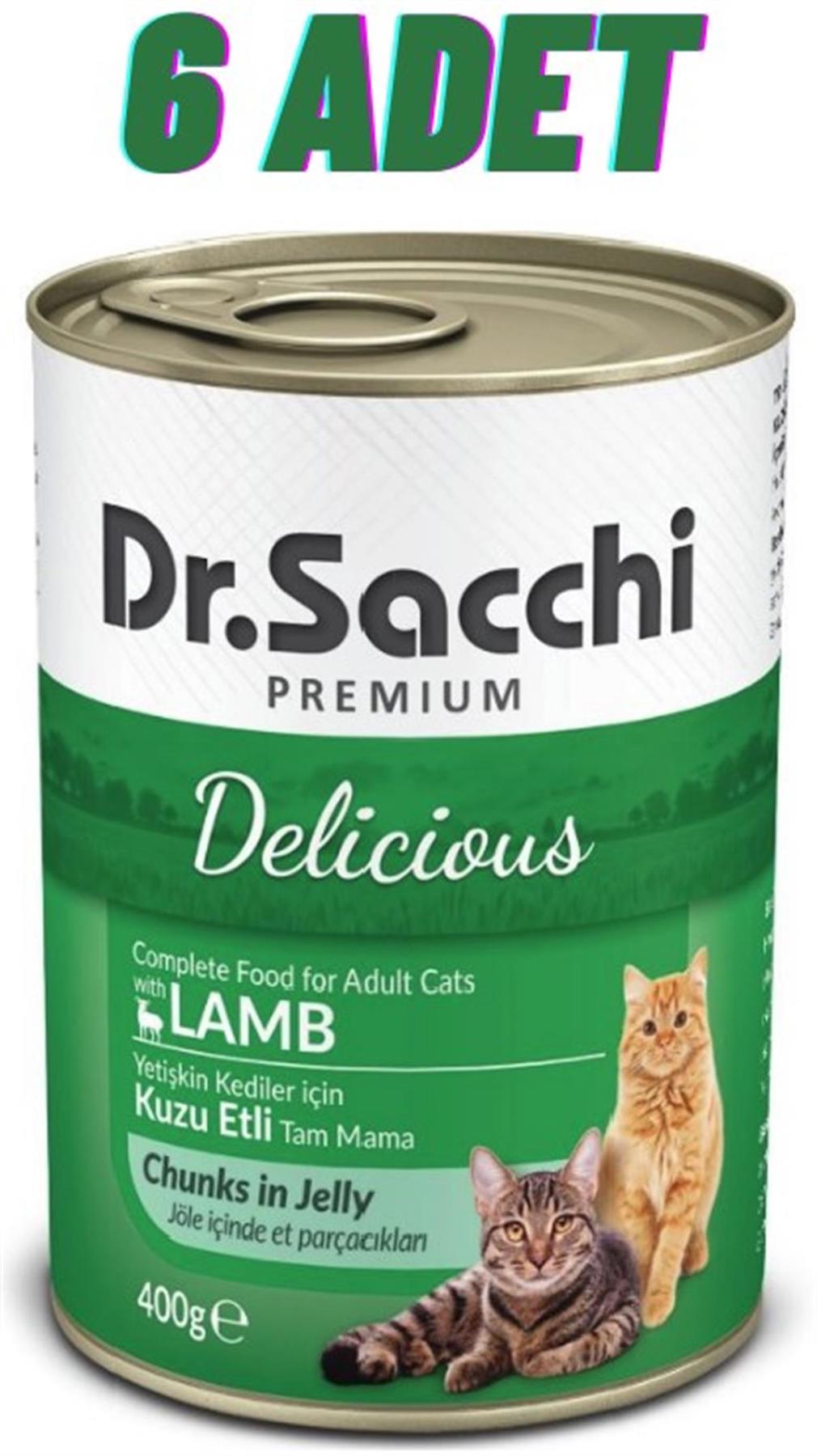 Dr.Sacchi Premium Kuzu Etli Yetişkin Yaş Kedi Maması 400 gr