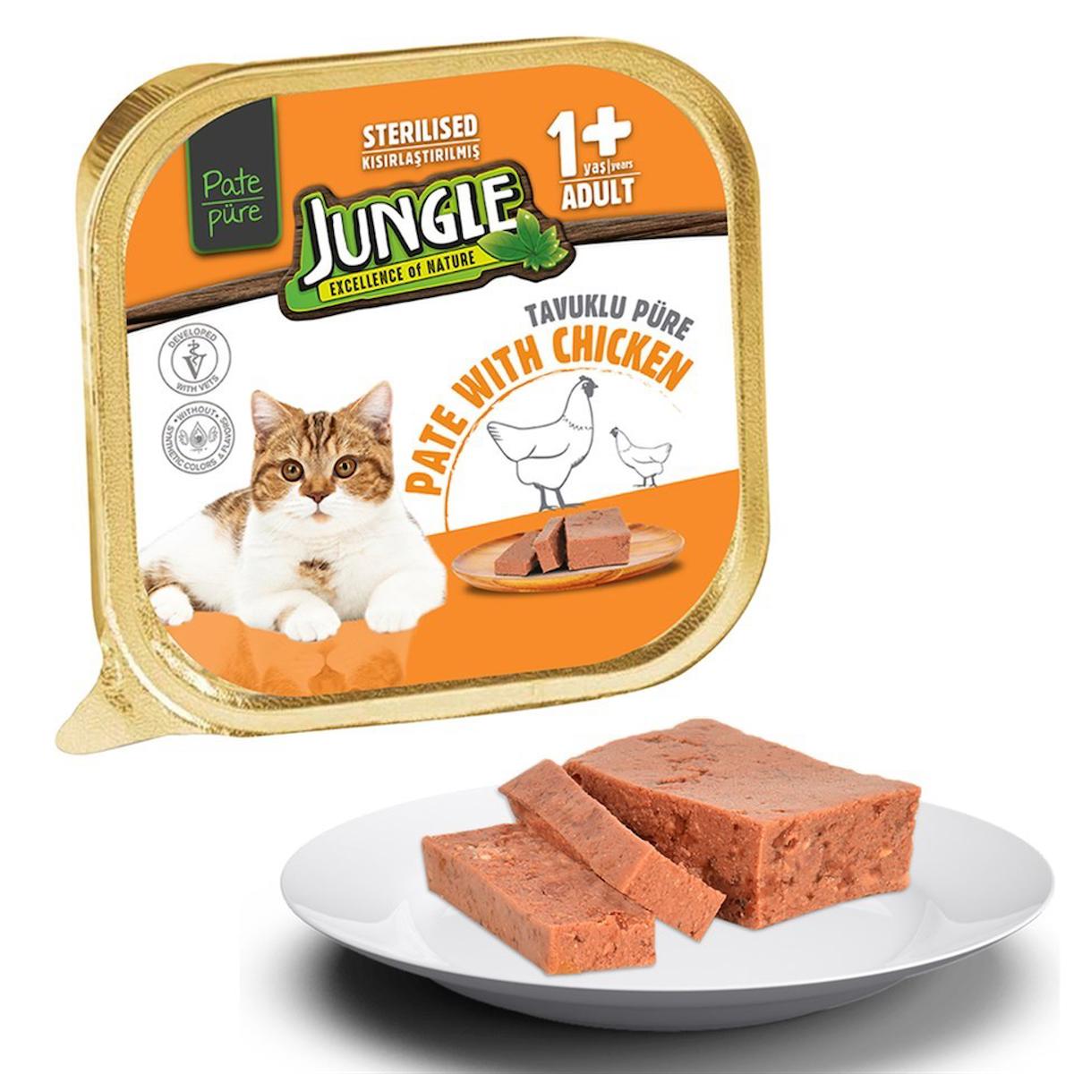 Jungle Excellence Of Nature Kısırlaştırılmış Tavuklu Ezme Yaş Kedi Maması 100 gr