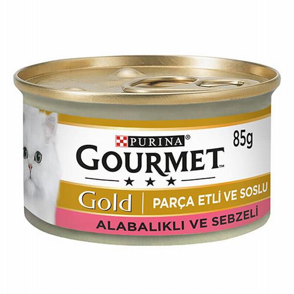 Purina Gold Alabalıklı Sebzeli Parça Etli Yetişkin Yaş Kedi Maması 24x85 gr
