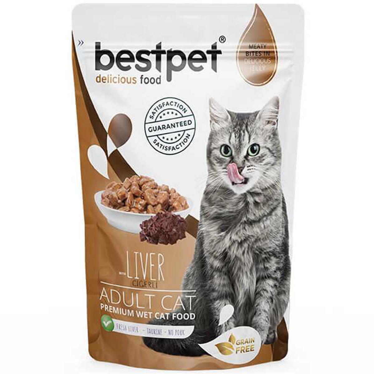 Bestpet Grain Free Ciğerli Yetişkin Yaş Kedi Maması 85 gr