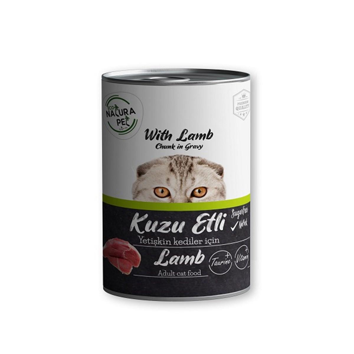 Natura Pet Premium Quality Kuzu Etli Yetişkin Yaş Kedi Maması 400 gr