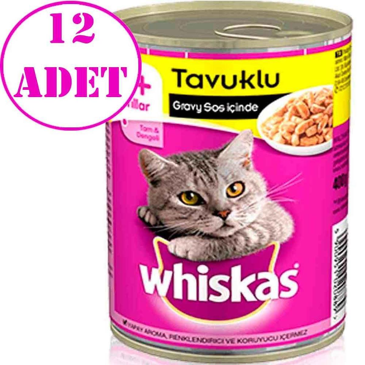 Whiskas Tam ve Dengeli Tavuklu Soslu Yetişkin Yaş Kedi Maması 12x400 gr