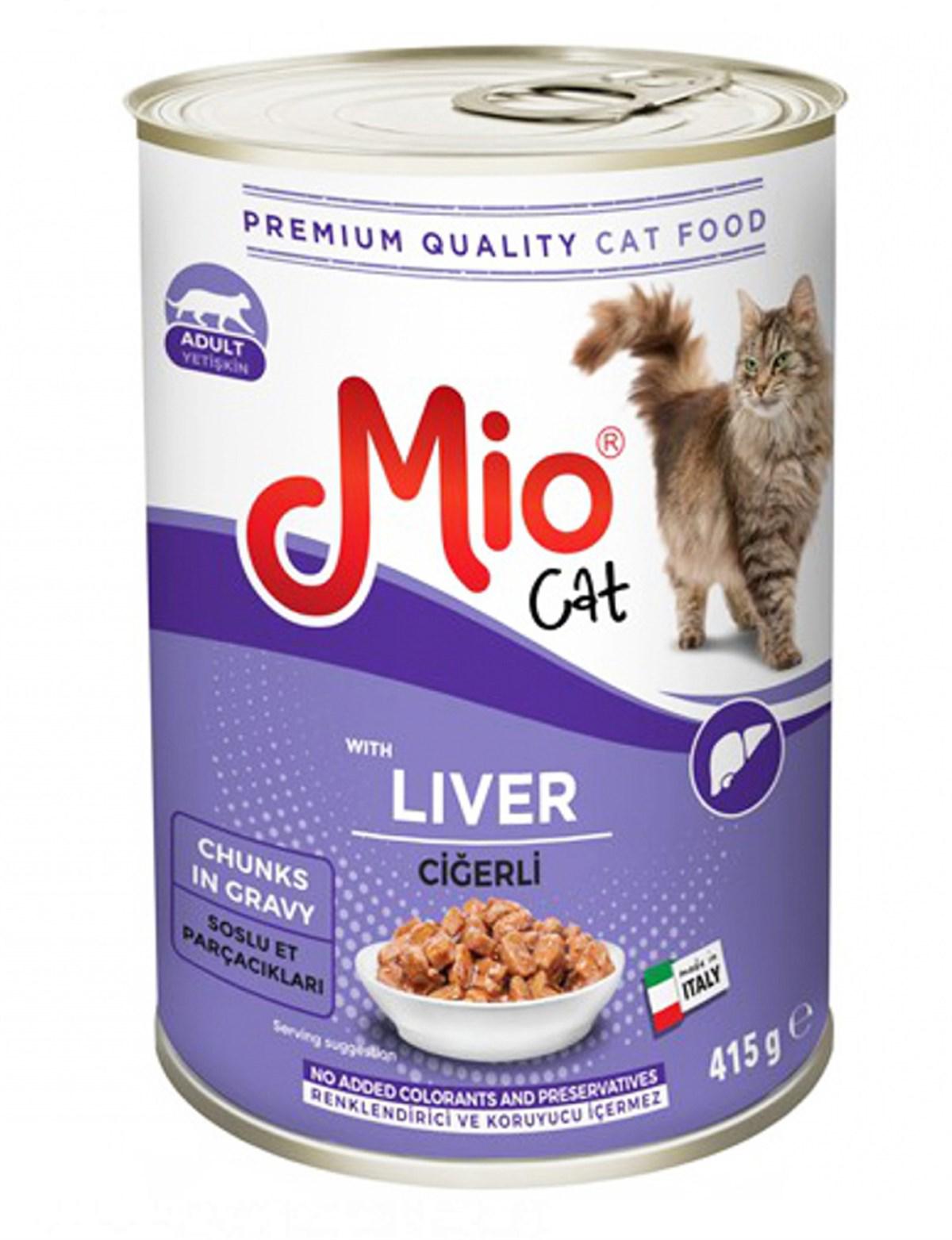 Mio Premium Quality Ciğerli Yetişkin Yaş Kedi Maması 415 gr