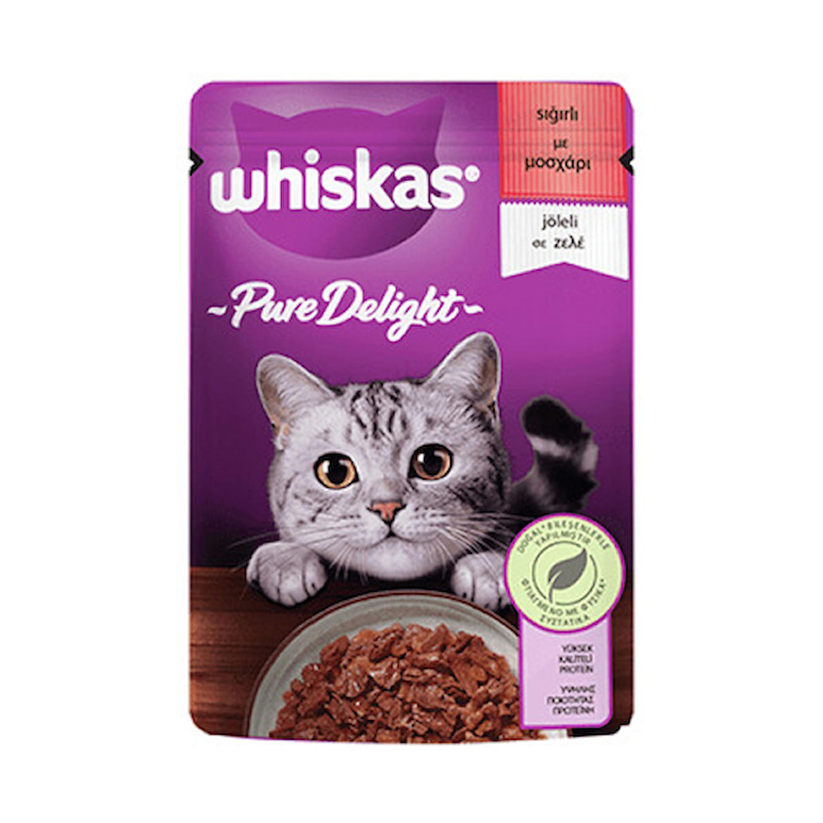Whiskas Pure Delight Sığır Etli Yetişkin Yaş Kedi Maması 28x85 gr