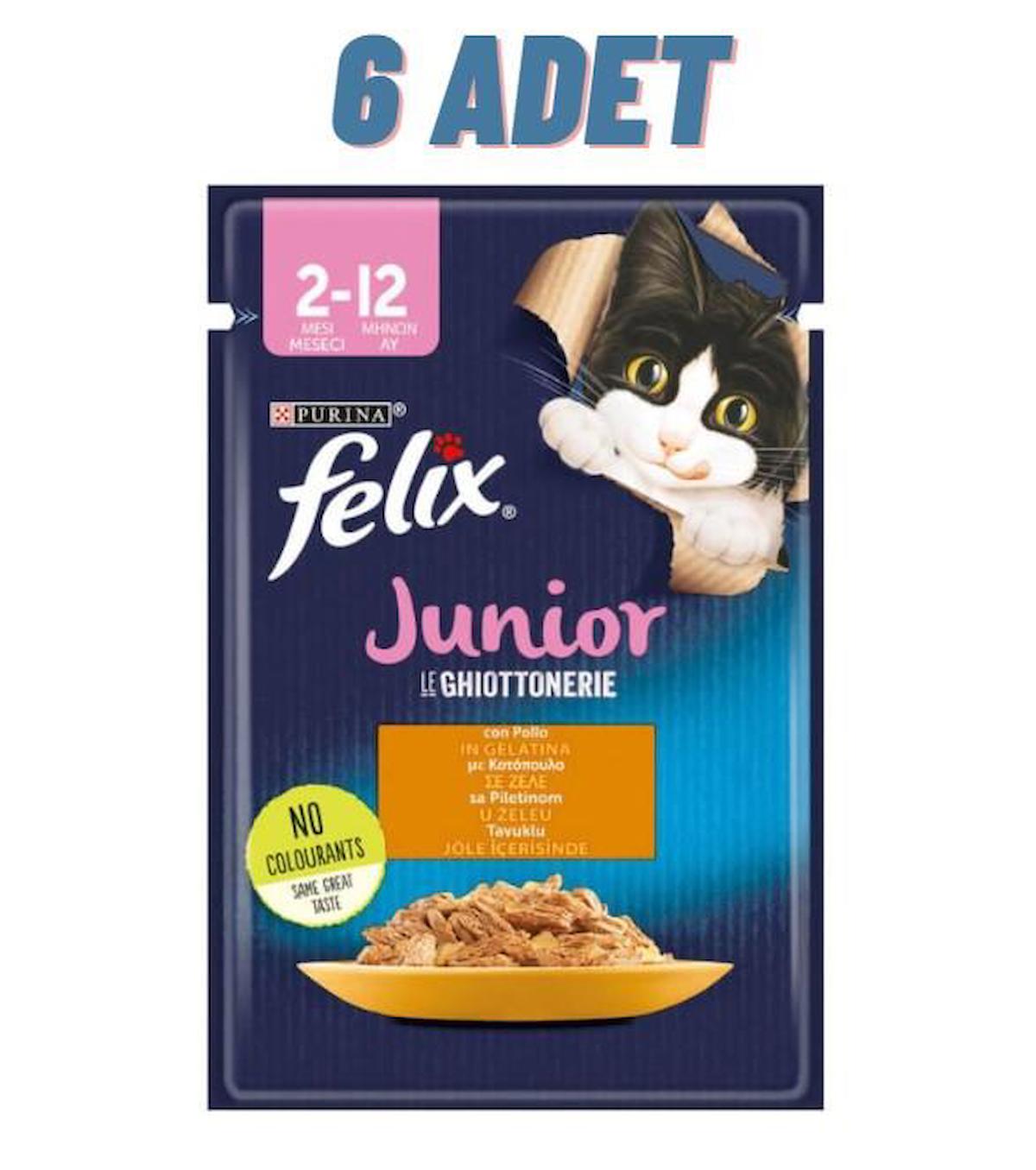Felix Le Ghiottoneire Tavuklu Yavru Yaş Kedi Maması 6x85 gr