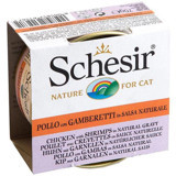 Schesir Nature Karidesli ve Tavuklu Soslu Yetişkin Yaş Kedi Maması 70 gr