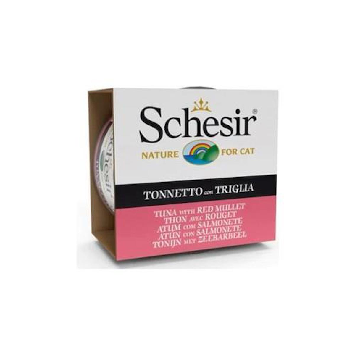 Schesir Nature Ton Balıklı ve Barbunya Balığı Jöleli Yetişkin Yaş Kedi Maması 85 gr