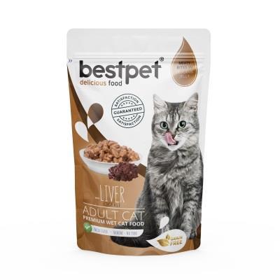 Bestpet Premium Ciğerli Yetişkin Yaş Kedi Maması 85 gr