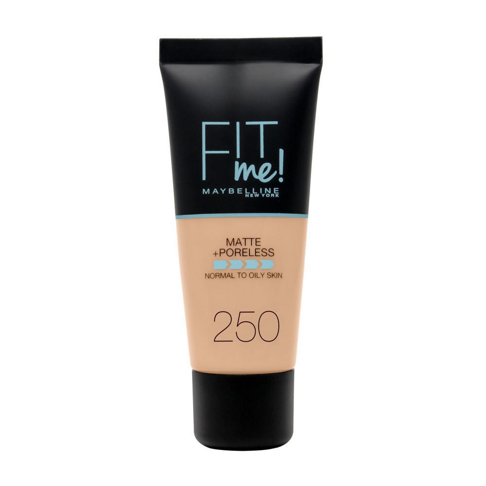 Maybelline New York Fit Me Matte + Poreless 250 Sun Beige Likit Tüp Fondöten 30 ml