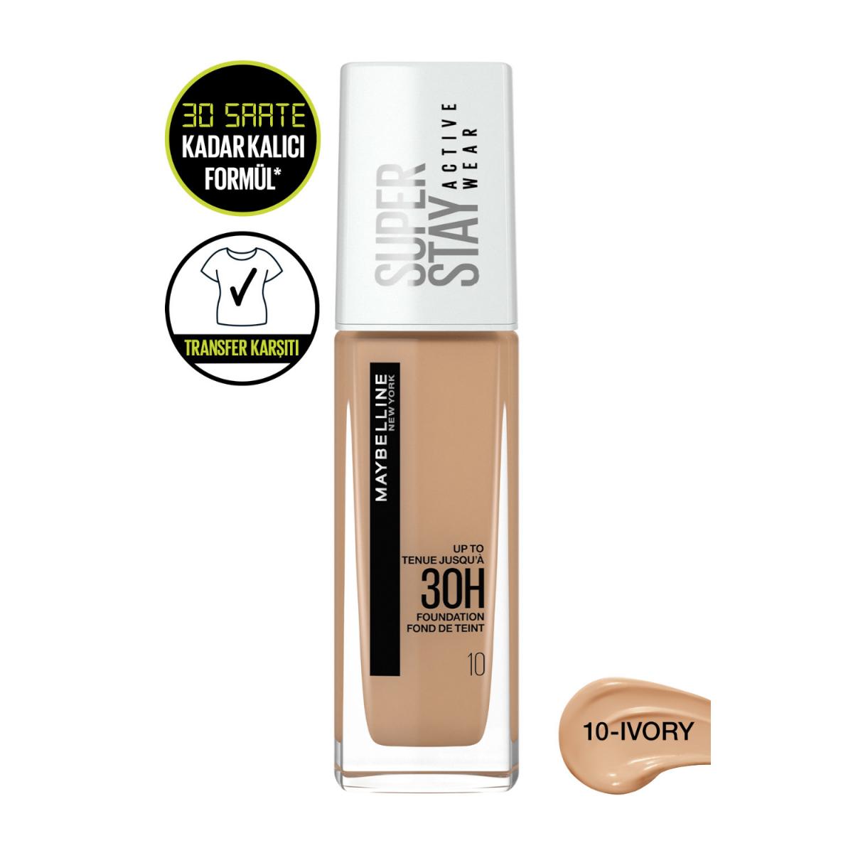Maybelline New York Super Stay Active Wear 10 Ivory Krem Sprey Fondöten