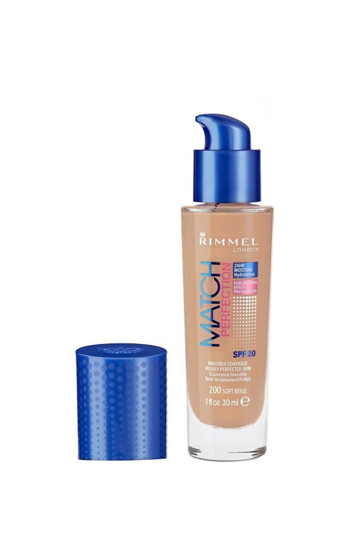 Rimmel London Match Perfection 200 Soft Beige Krem Tüp Fondöten 30 ml