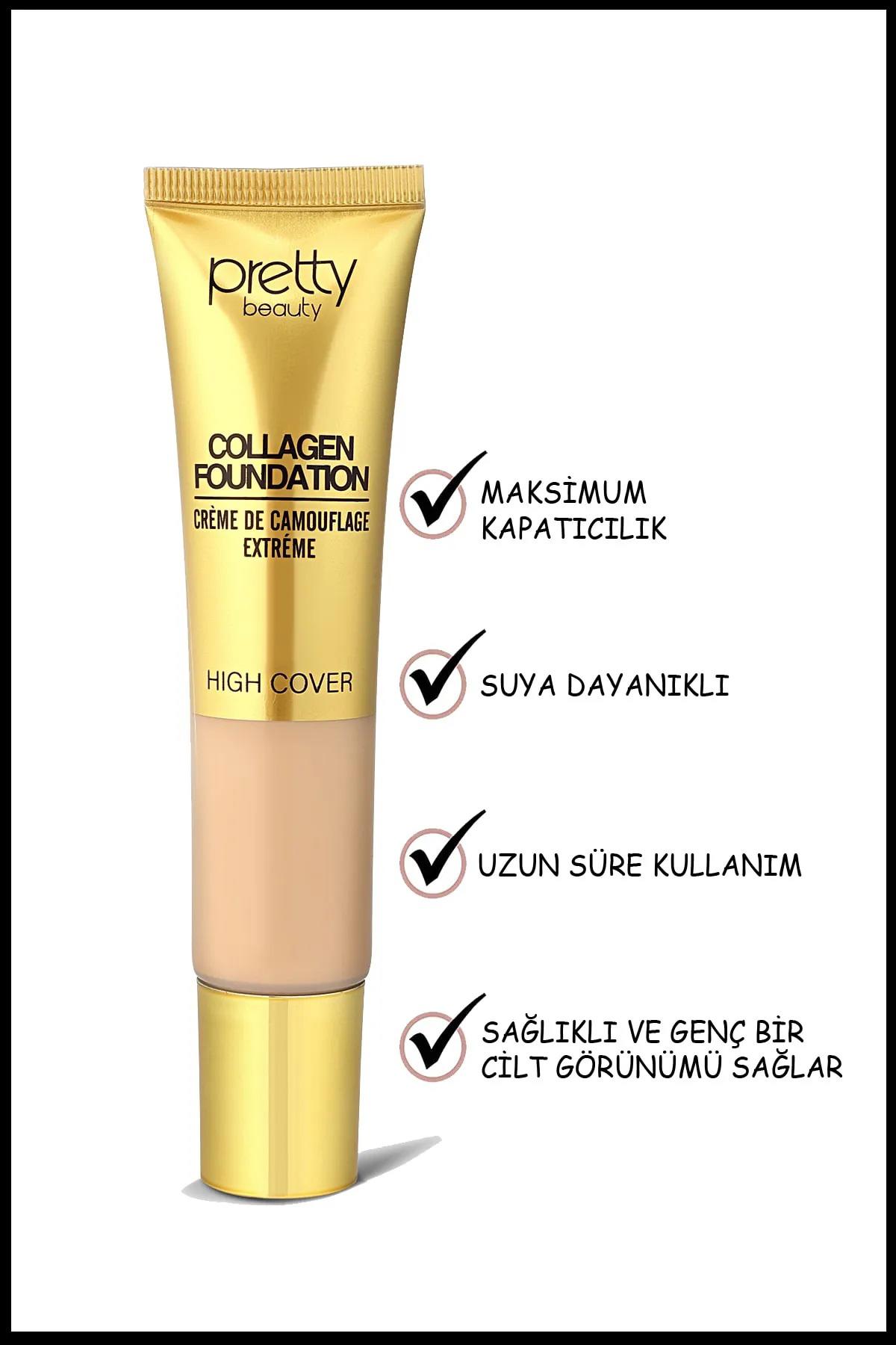 Pretty Beauty Collagen 02 Natural Krem Tüp Fondöten