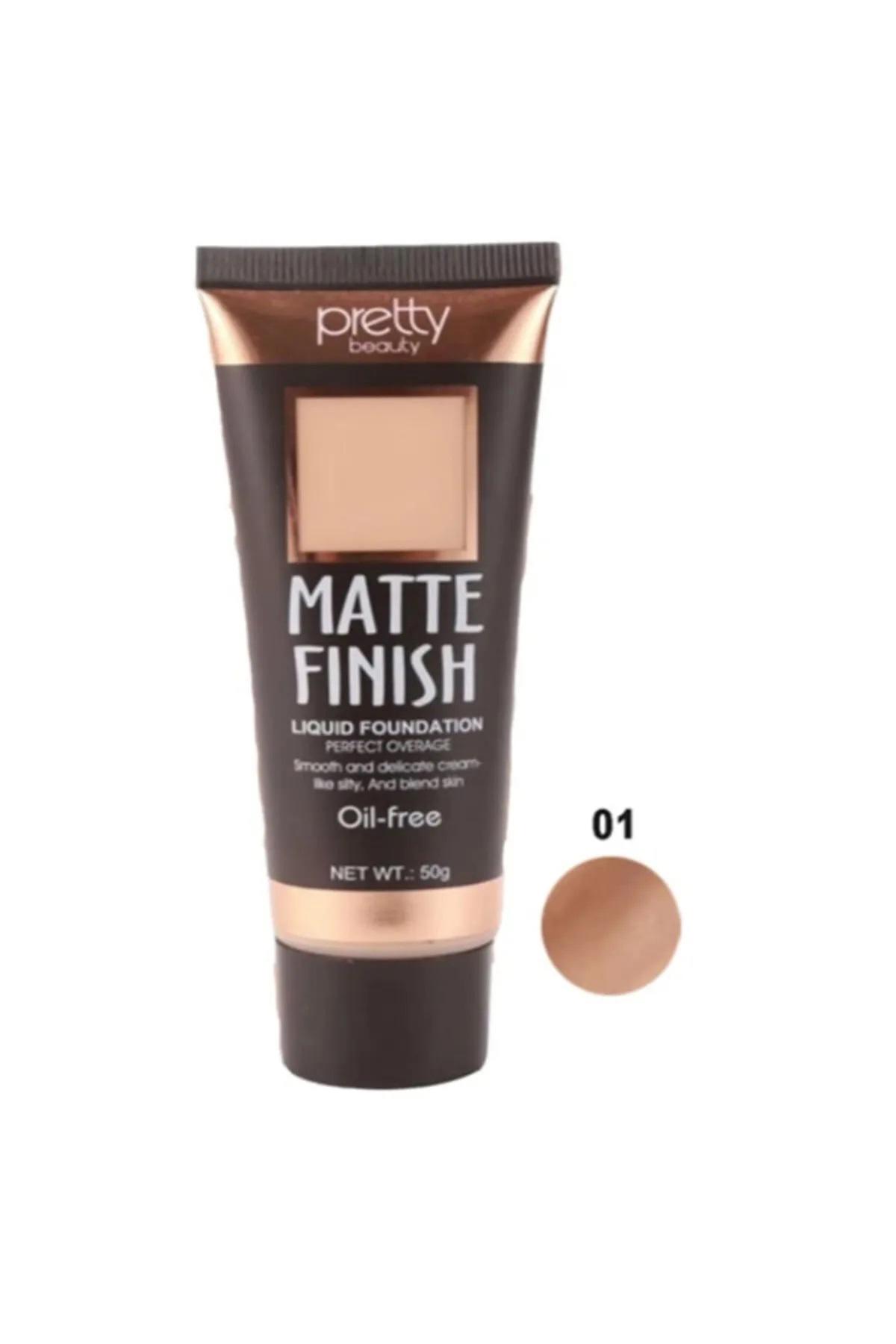 Pretty Beauty Matte Finish 01 Beıge Krem Tüp Fondöten 50 gr