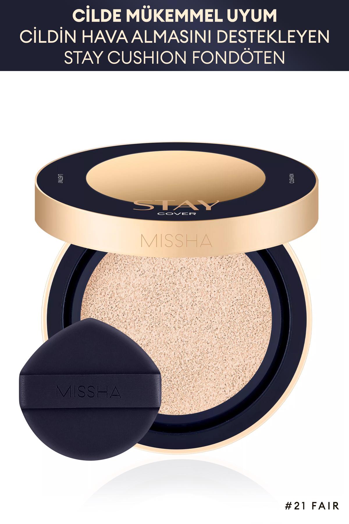 Missha Stay Cover 21 Fair Güneş Koruyuculu Pudra Kompakt Fondöten 15 gr
