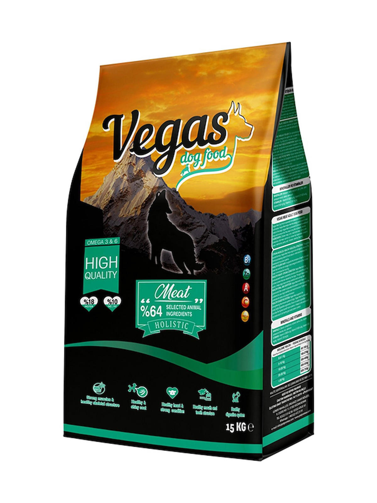 Vegas Meat Etli Tüm Irklar Yetişkin Kuru Köpek Maması 15 kg