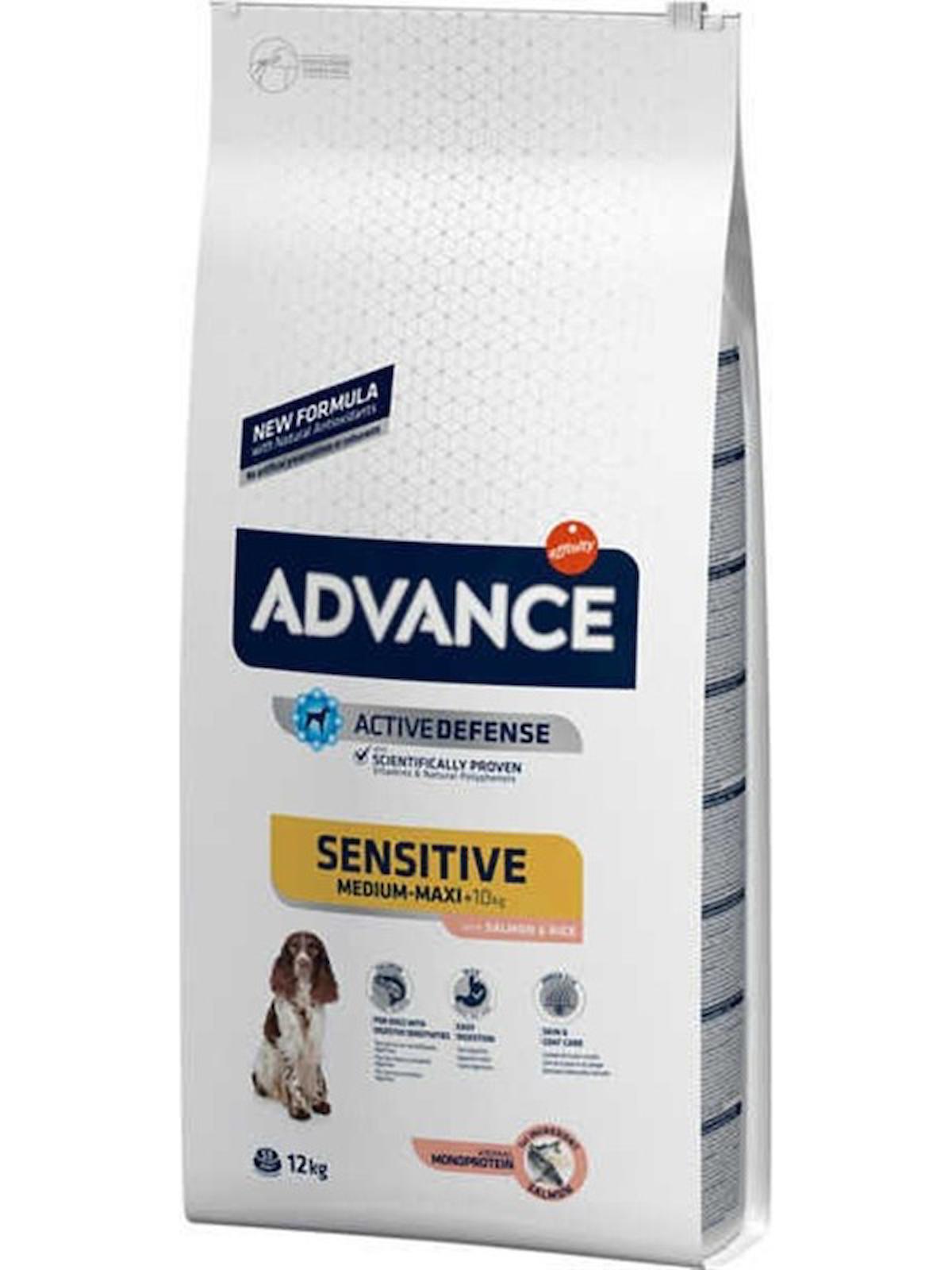 Advance Sensitive Balıklı Büyük ve Orta Irk Yetişkin Kuru Köpek Maması 12 kg