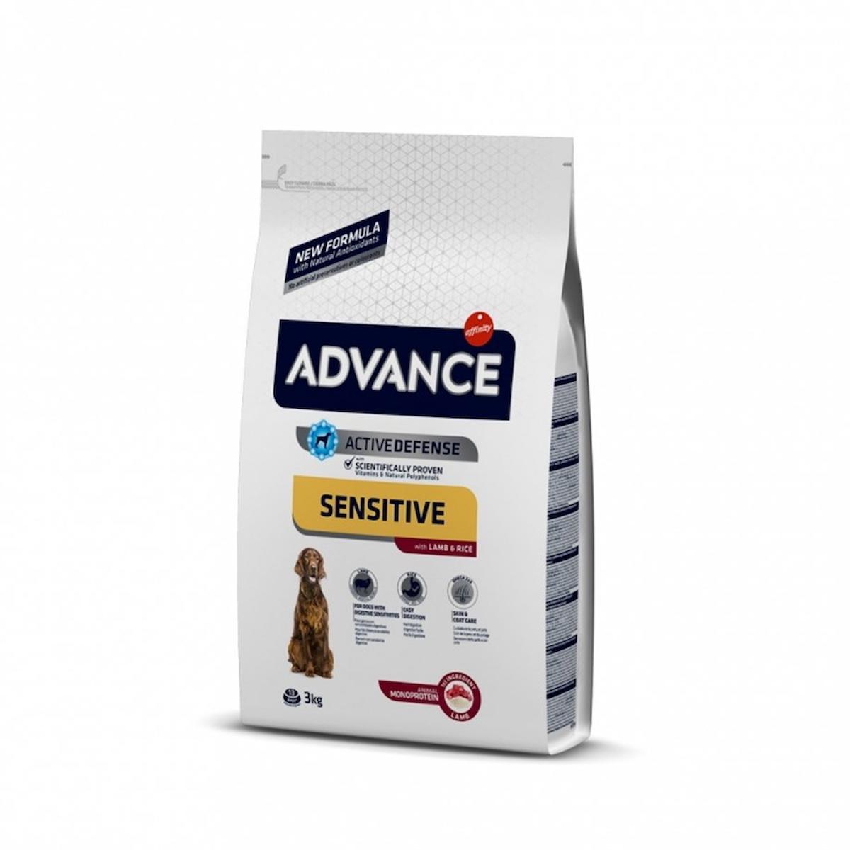 Advance Sensitive Kuzu Etli ve Pirinçli Tüm Irklar Yetişkin Kuru Köpek Maması 3 kg