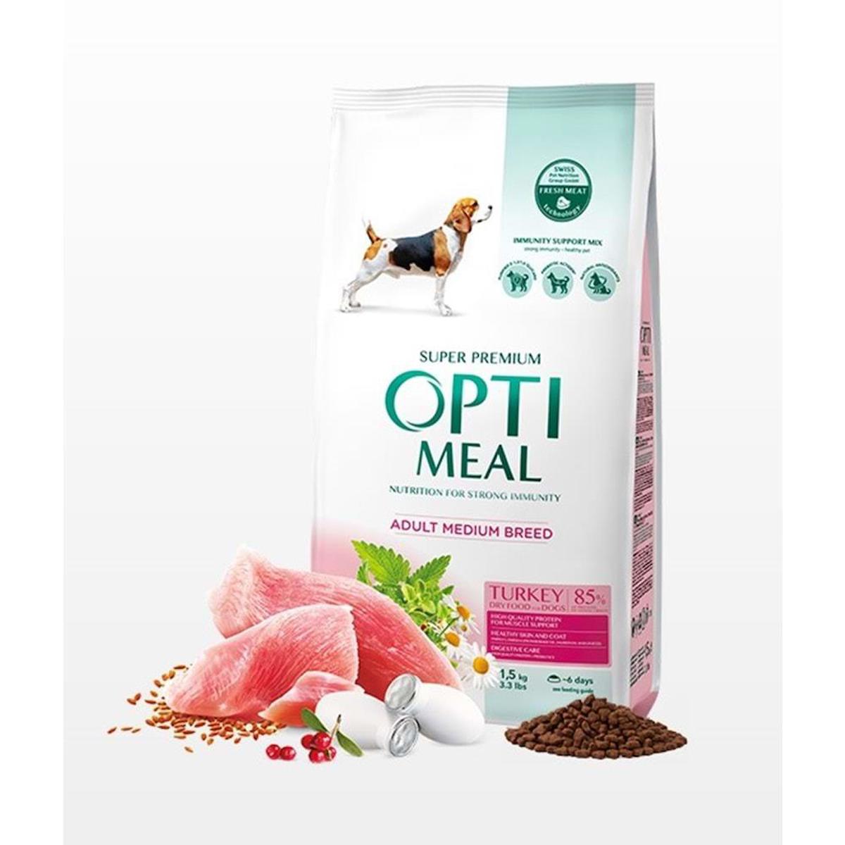 Optimeal Super Premium Hindili Orta Irk Yetişkin Kuru Köpek Maması 1.5 kg