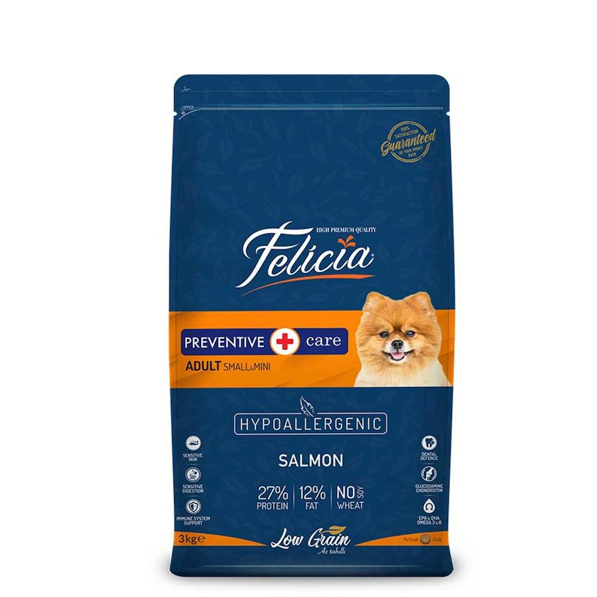 Felicia Preventive Care Somonlu Küçük ve Mini Irk Yetişkin Kuru Köpek Maması 3 kg