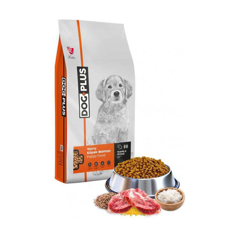Dogplus Kuzu Etli ve Pirinçli Tüm Irklar Yavru Kuru Köpek Maması 15 kg