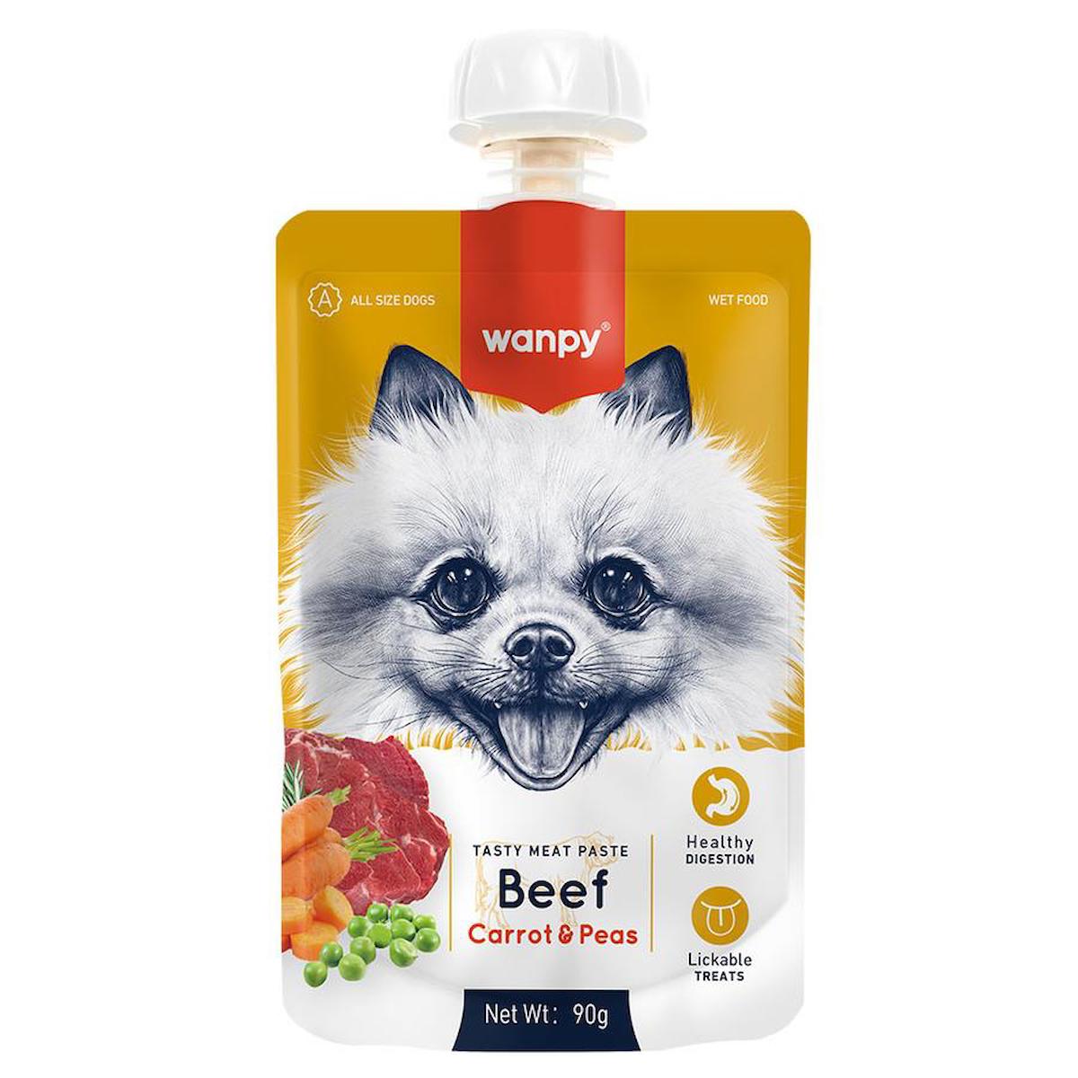 Wanpy Tasty Meat Paste Havuçlu ve Sebzeli Tüm Irklar Yetişkin Kuru Köpek Maması 90 gr